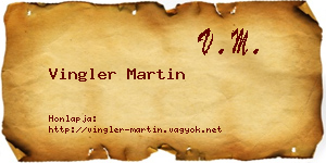 Vingler Martin névjegykártya